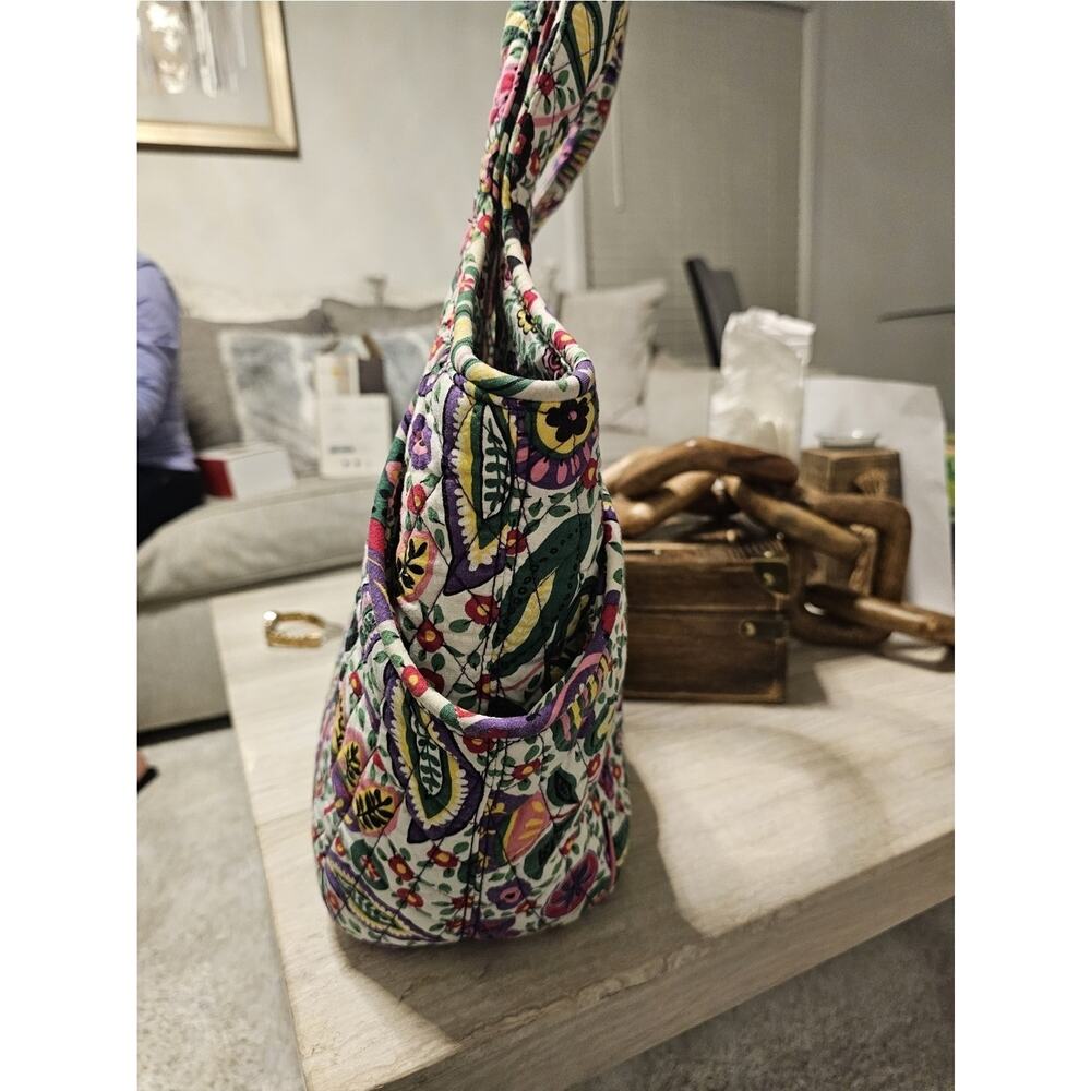 Vera Bradley Lola Quilted Cotton Tote Handbag Shoulder Purse Floral Side Pockets - Picture 4 of 10